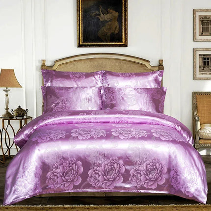 Duvet Set European Jacquard Satin Bedding Set - duvet set - home deluxe - Mad Fly Essentials