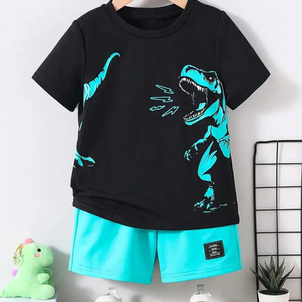 Tracksuit Boy Dinosaur Retro O-Neck Tracksuit Set - Tracksuit - Nifineo - Mad Fly Essentials