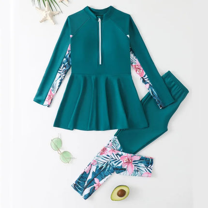 Swimwear Set Girl Long Sleeve 2pc Kids Swimsuit - Swimwear Set - Asheywr - Mad Fly Essentials