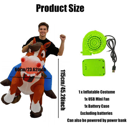 Inflatable Costume Funny Ride Roleplay Horse Animal Party Set - Inflatable - Starry Decor - Mad Fly Essentials