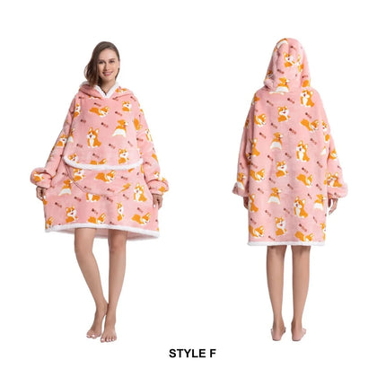 Women Oversized Animal Avocado Blanket Hoodies