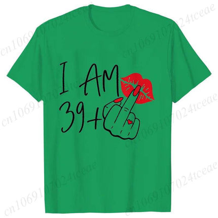 Women New Fashion I Am 39+ Finger Birthday T-shirt - Mad Fly Essentials