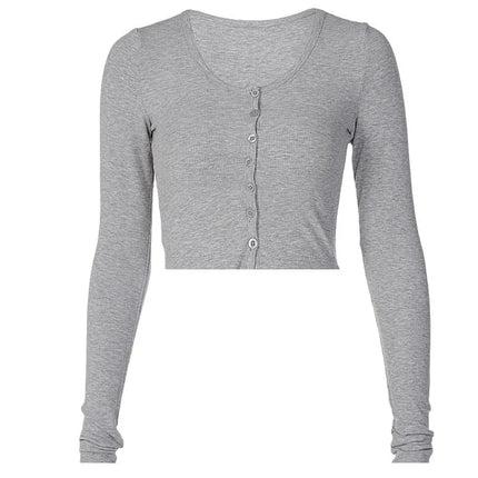 Sweater Women O-Neck Blue Crop Top Sweater - Karrcat - Mad Fly Essentials