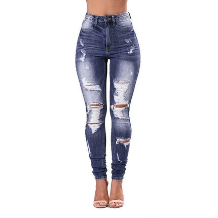 Jeans Women Summer Low Waist Patchwork Pants - Jeans - Honeygaga - Mad Fly Essentials