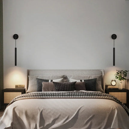 LED Wall Sconce Black Cylindrical Iron Wall Lamp - LED Wall Sconce - Khelse - Mad Fly Essentials