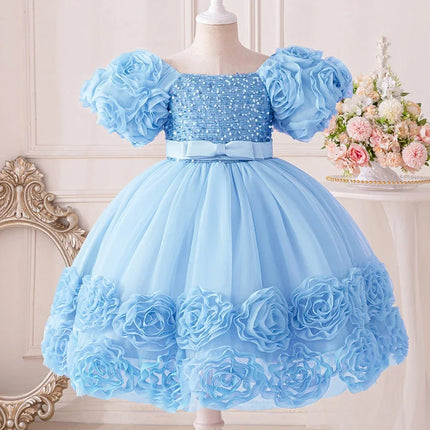 Party Dress Baby Girl Flower Baptism Tutu Birthday Dress - Party Dress - Emmababy - Mad Fly Essentials