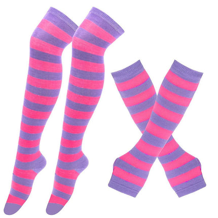 Women Striped Green Knee High Socks - Mad Fly Essentials