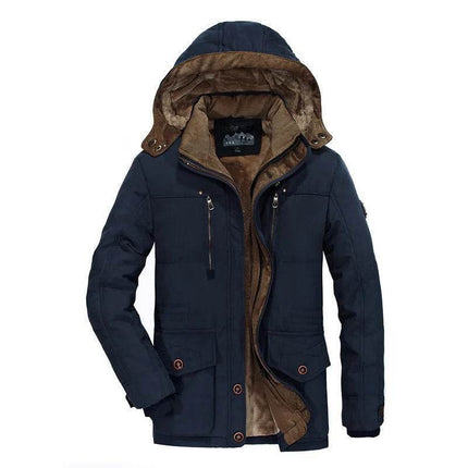 Men Long Winter Down Cargo Hooded Jackets - Mad Fly Essentials