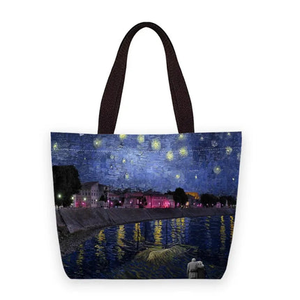 Women Van Gogh Fashion Starry Night Beach Bags