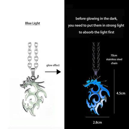 Necklace Luminous Kids Gothic Dragon Neck Cord Party Pendant Boy New - Losstower - Necklace - Mad Fly Essentials