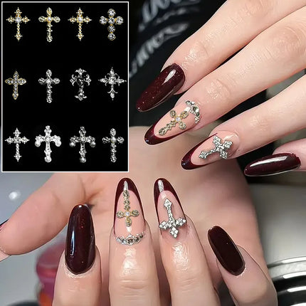 Nail Essentials Metal Punk Full Glitter Diamond Cross Nail Art - Nail Essentials - Nail Art - Elaimei - Mad Fly Essentials