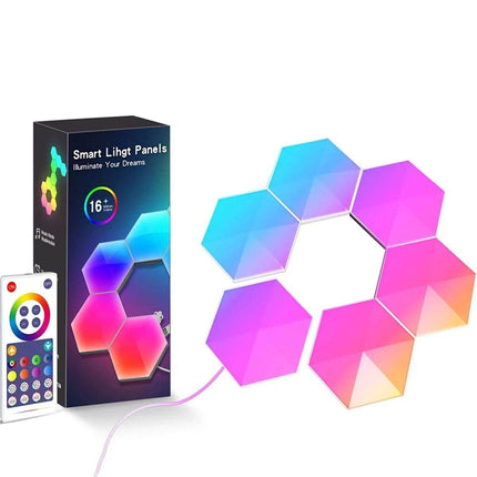 RGBIC LED Smart App Remote Hexagonal DIY Night Lights - Mad Fly Essentials