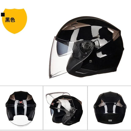 Motorcycle Helmet Half Face Double Lens Helmet - Motorcycle Helmet - Herobiker - Mad Fly Essentials