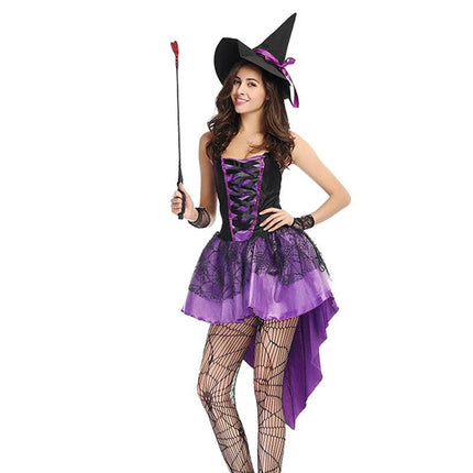 Women Carnival Halloween Purple Witch Costume - Mad Fly Essentials