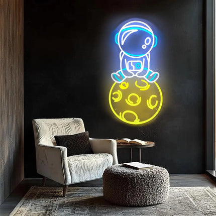 LED Party Light Neon Moon Astronaut Wall Light - LED Party Light - Zyzao - Mad Fly Essentials