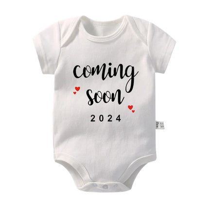 Baby Announcement 2024 Summer Boy Girl Rompers