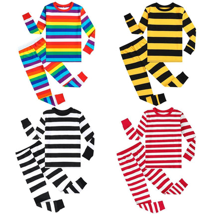 Baby Boy Striped Carnival Rainbow Pajama Set - Mad Fly Essentials