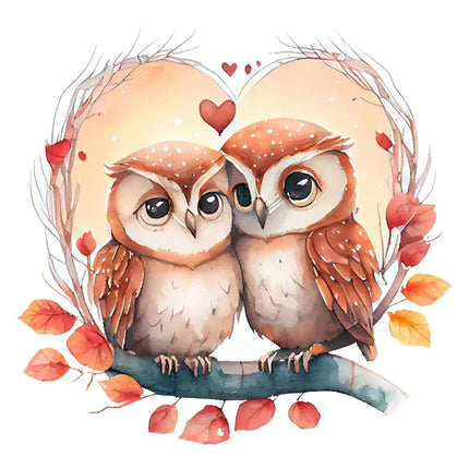 Owl Love Birds 3D Wall Sticker