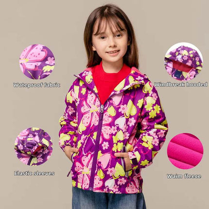 Girl New Seasonal Wear Polar Fleece Waterproof Hoodies Jacket Outerwear - Mad Fly Essentials