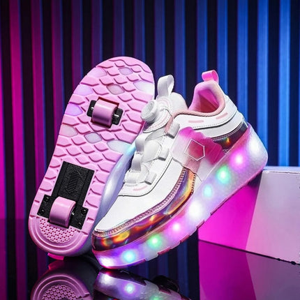 Kids LED Shoes Girl Tow Wheels Skate Shoes - Kids LED Shoes - Mater Kom - Mad Fly Essentials