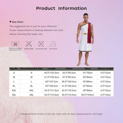 Costume Set Men One Strap Toga Greek Costume - Costume Set - LSTRY - Mad Fly Essentials