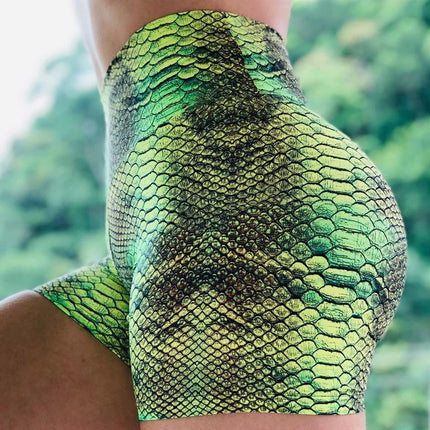 Women Green Jaded Snakeskin 3D Fitness Leggings