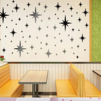 Home Decor 82PCS Star Mosaic Mirror Sticker Wall Decals - Home Decor - Zooyoo - Mad Fly Essentials