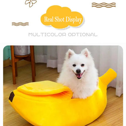 Banana Shaped Home Pet Bed - Pet Care Mad Fly Essentials