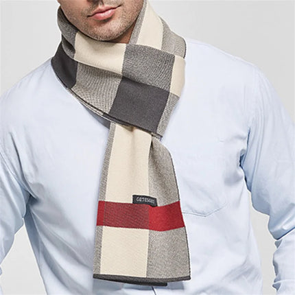 Business Casual Scarf Men Cashmere Plaid Lattice Scarves - Business Casual Scarf - Leo Anvi - Mad Fly Essentials