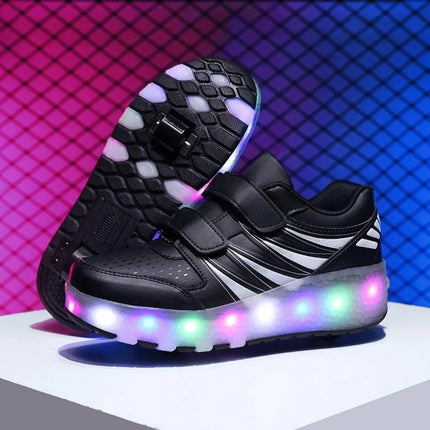 Kids LED Shoes Girl Tow Wheels Skate Shoes - Kids LED Shoes - Mater Kom - Mad Fly Essentials