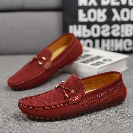 Flats Men Breathable Slip On Hollow Boat Loafers - Flats - M Anxiu - Mad Fly Essentials