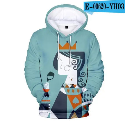 Hoodies KING QUEEN Jacket Matching Couple Poker 3D Pullover