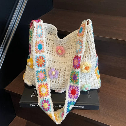 Handbag Women Boho Crochet Floral Beach Bags - Handbag - Crochet Bikini - Mad Fly Essentials