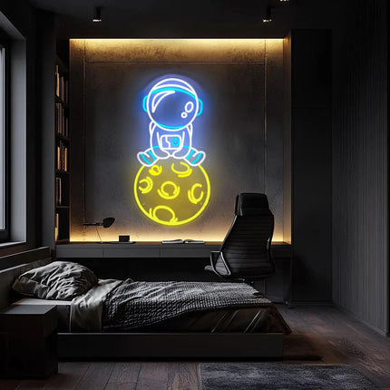 LED Party Light Neon Moon Astronaut Wall Light - LED Party Light - Zyzao - Mad Fly Essentials