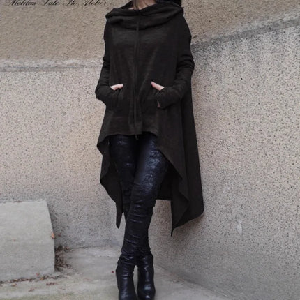 Hoodies Women Fashion Irregular Hem Long Pullover - Hoodies - Adogirl - Mad Fly Essentials