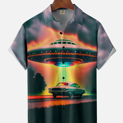 Hawaiian Shirt Men UFO Alien Summer Beach Tee - Hawaiian Shirt - Owlstream - Mad Fly Essentials