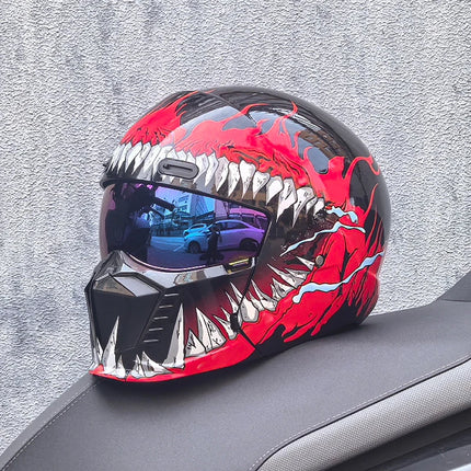 Motorcycle Helmet Double Visor 3D Dragon Helmet - Motorcycle Helmet - LVS - Mad Fly Essentials