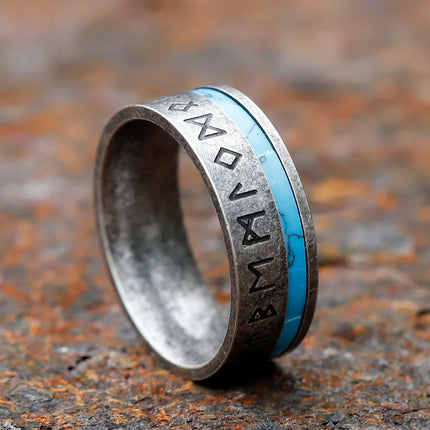 Men 2024 316L Stainless Odin Norse Viking Amulet Ring