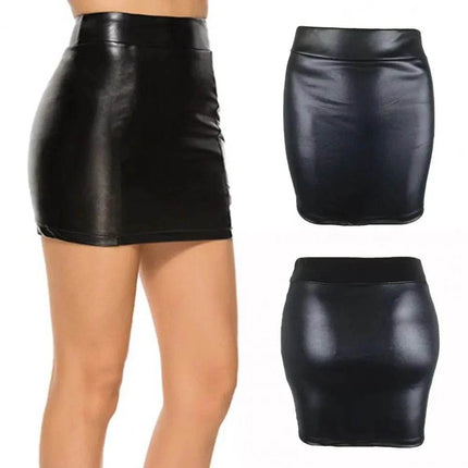 Women Solid High-Waist Bodycon Mini Skirt - Mad Fly Essentials
