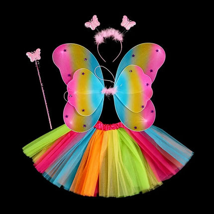 Costume Set 4pc LED Fairy Butterfly Girl Costumes - Costume Set - Bear Leader - Mad Fly Essentials