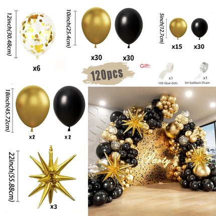 Wedding Decor Black Gold Balloon Garland Arch Kits Party Decor - Wedding Decor - Hviero - Mad Fly Essentials
