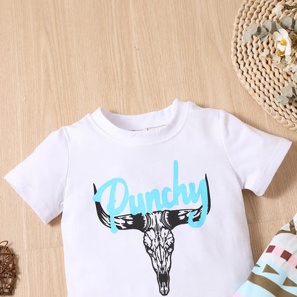 Baby Girl 2pc O-Neck Bull Animal Clothing Set