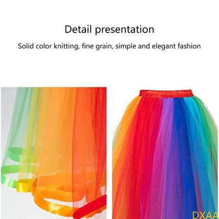 Women Layered Pleated Tulle Rainbow Skirt - Mad Fly Essentials