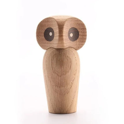 Nordic Modern Wooden Owl Figurine