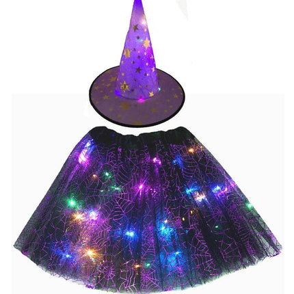 Halloween Adult Kids LED Witch Hat Spider Costume Dress - Mad Fly Essentials