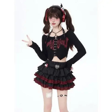 Mini Skirt Women Black Gothic 90s Summer Emo Skirt - Mini Skirt - Dicloud - Mad Fly Essentials