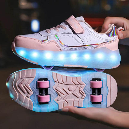 Kids Girls USB LED Light Luminous Skate Sneakers - Mad Fly Essentials