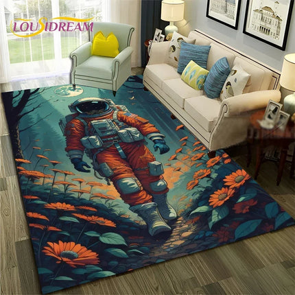 Area Rug Universe Space Galaxy Planet 3D Rug - Area Rug - Essential Rugs - Mad Fly Essentials