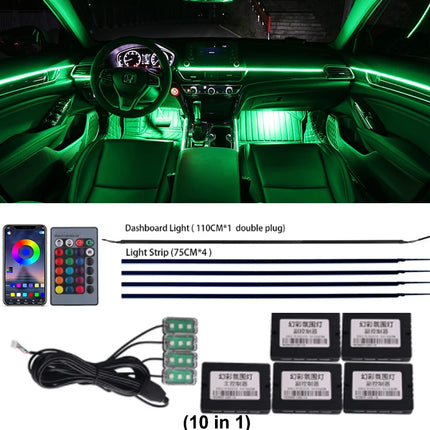 Auto RGB LED Rainbow Remote Interior Ambient Lighting
