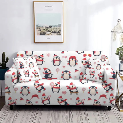Christmas Penguin Animal 3D Sofa Slipcover